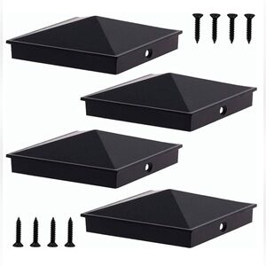 4 Aluminum Pyramid Post Caps Cover for 6X6 Nominal Wood Post Actual 5.5" X 5.5